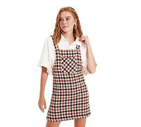 Trendyol Woman Young Midi A-Line Square Collar Woven Dress Robe, Ecru, 40 Femme