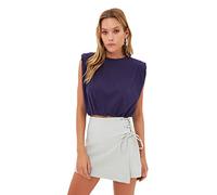 Trendyol Women Basic High Waist Skinny Fit Skort Shorts, Grey, 60 Femme