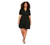 Trendyol Women Femmes Mini Wrapover Regular fit Knit Plus Size Dress, Black, XXL Grande Taille