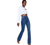 Trendyol Women High Waist Leg Flare Jeans Pantalons, Dark Blue, 66 Femme