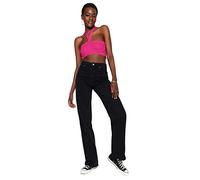 Trendyol Women High Waist Wide Leg Jeans Pantalons, Black, 40 Femme