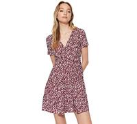 Trendyol Women Mini Skater Regular fit Knit Dress, Femmes Mini Skater Coupe régulière Robe en Tricot Femme, Burgundy,