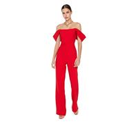 Trendyol Women Plain Woven Jumpsuit Salopettes, Rouge, 66 Femme