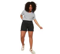 Trendyol Women Plus Size Normal Waist Skinny fit Skinny Plus Size Shorts & Bermuda, Short Femme, Black,