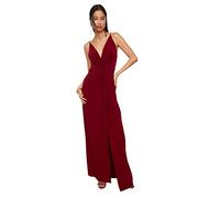 Trendyol Women Prom/Bridesmaid Maxi Mermaid Regular Fit Knit Evening Dress Robe de soirée en Tricot Coupe régulière pour Femme, Burgundy, 64