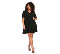 Trendyol Women Relaxed fit Woven Femmes Mini A-Line Coupe décontractée Tissé Plus Size Dress, Black, 70/Grande Taille