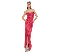 Trendyol Wrapover Fitted Knit Evening Dress Débardeur, Fuchsia, 36 Femme