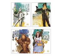 TRENDYPRINT The Wizard of Oz - Off To See The Wizard - Lot de 4 décorations murales de 20,3 x 25,4 cm - Objets de collection sous licence officielle - Dorothy, épouvantail, Tin Man et lion lâche