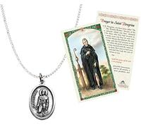 Trendzeen Lot de 2 colliers St Peregrine - Médaille Saint Pèlerin, carte de prière St pèlerin | Médaille de prière pour le cancer Saint Peregrine Laziosi | Saint Patron Saint des patients atteints de
