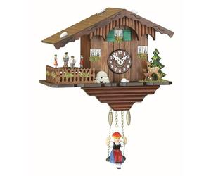 Trenkle Kuckulino Pendulette en Miniature de la Forêt Noire Maison de la Forêt-Noire Maison Suisse avec Mouvement Quartz et Chant du Coucou, Danseurs tournants TU 2019 SQ