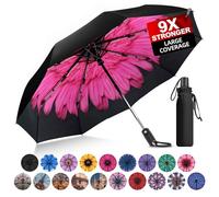 Trenovo Pro-Series 2023 - Parapluie de voyage ultra coupe-vent, pliable, automatique, compact pour la pluie, léger, portable, durable, de qualité supérieure, voiture, sac à main (pêche sucrée)