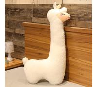 TRENSETGO Alpaga en Peluche à Long Cou pour Dormir sur Le Côté - Décoration d'Intérieur - Animal - Cadeau Lama pour Petite Amie, Enfants, Petit Ami, Amoureux (Blanc, 75cm)