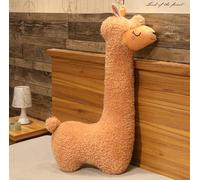 TRENSETGO Alpaga en Peluche à Long Cou pour Dormir sur Le côté - Décoration d'intérieur - Animal en Peluche - Cadeau Lama pour Petite Amie, Enfants, Petit ami, Amoureux (Brun, 130cm)