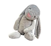 TRENSETGO Peluche douillette lapin Hoppie - Décoration de la maison - Peluche mignonne avec yeux en plastique - Peluche douce pour enfants, garçons et filles, amis, amoureux, gris - 40 cm