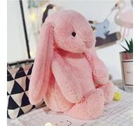 TRENSETGO Peluche douillette lapin Hoppie - Décoration de la maison - Peluche mignonne avec yeux en plastique - Peluche douce pour enfants, garçons et filles, amis, amoureux (rose - 30 cm)