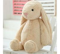 TRENSETGO Peluche douillette lapin Hoppie - Décoration de la maison - Peluche mignonne avec yeux en plastique - Peluche douce pour enfants, garçons et filles, amis, amoureux (beige-80 cm)