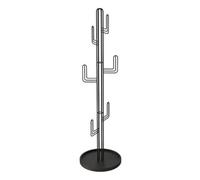 TRENT-693 Porte Manteau sur Pied Porte-manteaux autoportant avec base ronde stable en forme de cactus for vêtements, chapeaux, sacs(Noir)
