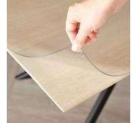 Trente Nappe Transparente 2mm - Nappe rectangulaire Anti Tache avec Bords inclinés, Protection Table Lavable, Toile cirée au Metre, Nappe de Table Plastique pour l'intérieur et l'extérieur 80x160 cm