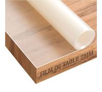 Trente Nappe Transparente Mat 210x110 cm - 2mm - Nappe rectangulaire avec Bords Inclinés, Protection Table Lavable, Toile Cirée au Mètre, Idéale pour Tables en Verre & Laquées, Intérieur & Extérieur