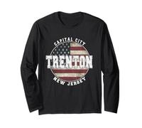 Trenton New Jersey Drapeau américain Vintage Manche Longue