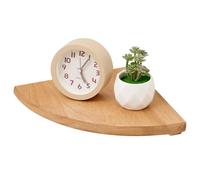 TREOAKWIS Étagère d’Angle Flottante en chêne Rustique avec extrémité Arrondie Petite étagère d'angle Murale Haut-parleurs, Livres, décorations Étagère d’Angle en Bois, cm Rayon (Naturel, 25 cm)