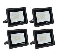 treoir Projecteur LED Exterieur,30W 3000LM Spot LED Extérieur,3500K Lumière Extérieure,IP66 Etanche Eclairage de Sécurité,pour Jardins,Garages,Cours,Parkings,Chantiers,etc(Blanc chaud-4pcs,30W)