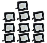 treoir Projecteur LED Exterieur,30W 3000LM Spot LED Extérieur,6000K Lumière Extérieure,IP66 Etanche Eclairage de Sécurité,pour Jardins,Garages,Cours,Parkings,Chantiers,etc(Blanc froid-10pcs,30W)