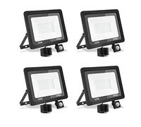 treoir Projecteur LED Exterieur Detecteur de Mouvement 50W, 5000LM Projecteur LED, Blanc Chaud 3500k IP66 Étanche Spot LED Extérieur pour jardin,Garage,Cour(Blanc chaud-4pcs, 50W)