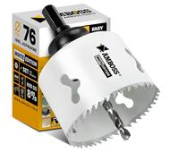 Trépan 76 mm - Amboss Bi-Métal (avec logement standard hexagonal inclus) idéal pour boîte encastrée, spot LED, prise sur placoplâtre/bois