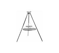 - Trépied 180 cm avec grille double grill acier 80+ 40 cm