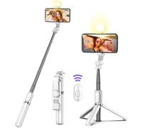 Trépied à grande compatibilité avec 3 modes d'éclairage pour appareils iOS et Android, compact, télécommande Bluetooth, angle réglable