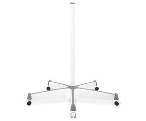 Trépied à roulettes Showlite RS-100W pour lampe loupe (5 pieds avec roulettes, hauteur : 70 cm, diamètre intérieur du tube : 1,3 cm) blanc