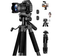 Trepied Appareil Photo 190Cm - Alluminio Portable, Pour Canon/Nikon/Sony Dslr + Smartphone/Iphone