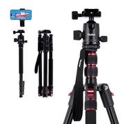 Trepied Appareil Photo Voyage 180cm, Rollei Compact Traveler No. 2 Trépied en Aluminium Portable avec 360° Rotule Ball & Fonction Monopode pour DSLR Trépied Photo Compact avec Support pour Téléphone