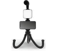 Muvit Kit de Vlogging 4 en 1 – Micro, trépied et LED – Noir