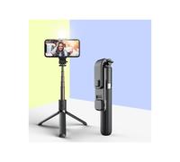 Trépied avec lampe Bluetooth L03S et perche à selfie intégrée (noir) : Cadeau surprise noir
