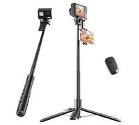 Trépied compact de 180,3 cm pour téléphone portable, GoPro, appareil photo, perche à selfie pliable avec télécommande pour iPhone, trépied polyvalent avec vis de 6,35 mm et griffe froide pour
