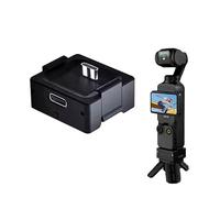 Trépied compact et base de charge compatible avec DJI Osmo Pocket 3 - Support en alliage d'aluminium avec pieds à déploiement automatique et port de type C pour une utilisation stable sur bureau (base