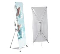 Trépied d'affichage de bannière en forme de X, pour stands de salons commerciaux, arrière-plan d'événements, support de panneau de vente au détail, utilisation en extérieur et en intérieu argent 2pcs