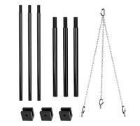 Trépied de Camping pour la Cuisine - Support réglable en d'aluminium pour feu de Camp, Crochet de chaîne de Suspension et Support de Casserole | Trépied Portable Amovible pour Barbecue