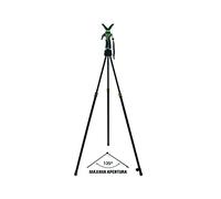 Trépied de chasse PARABELLUM, pivotant, en aluminium et fibre de carbone, hauteur 100 cm à 165 cm, ouverture max. 135 degrés, idéal pour les attentes ou les recettes, couleur Vert