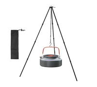 Trépied de cuisine pour feu de camp | Accessoires de camping léger pliable pour la randonnée, chaîne réglable, d'aluminium