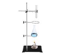 Trépied de laboratoire 50 cm avec clips réglables et pneus ronds pour expériences chimiques et physiques dans les laboratoires, support de laboratoire en métal, accessoires de chimie et de physique