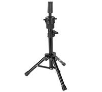 Trépied de mannequin de vitrine, trépied d'entraînement de coiffure, support de tête de mannequin en métal, support de tête de mannequin réglable et pliable