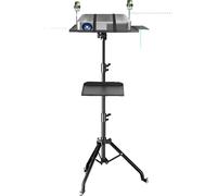 Trépied de projecteur, hauteur réglable de 23 à 63 pouces, compatible avec les caméras et l'éclairage, support de téléphone et tablette inclus, 145cm Avec hôtel
