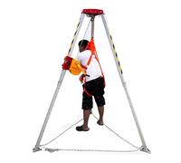 Trépied de sauvetage de sécurité avec dispositif de verrouillage automatique pour opérations en espace confiné (comprend un treuil de 816,5 kg) - Équipement de sauvetage essentiel portable durable