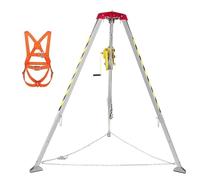 Trépied de sauvetage en aluminium avec treuil de 544,3 kg, équipement de protection contre les chutes, kit de sauvetage en espace confiné, équipement de levage et de récupération robuste pour