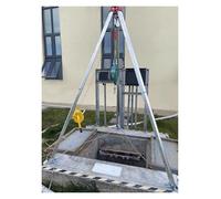 Trépied de sauvetage en aluminium haute performance avec treuil - Protection contre les chutes en hauteur réglable pour têtes de puits d'incendie et égouts - Capacité de charge de 816,5 kg - Kit de
