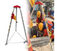 Trépied de sauvetage en espace confiné avec treuil de 1 179,3 kg, hauteur réglable de 2,1 m, équipement de levage d'urgence pour la lutte contre les incendies, la construction et les opérations de