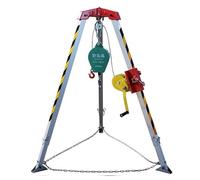Trépied de sauvetage industriel, pieds réglables, équipement de levage de sécurité avec grue Derrick pour exploration en espace confiné et sauvetage d'urgence